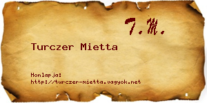 Turczer Mietta névjegykártya